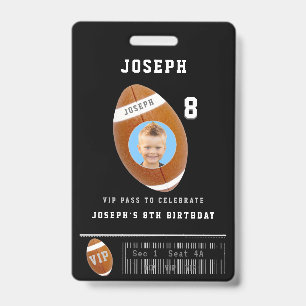 VIP Voetbalpas Aangepaste Foto Verjaardagsfeestje Badge