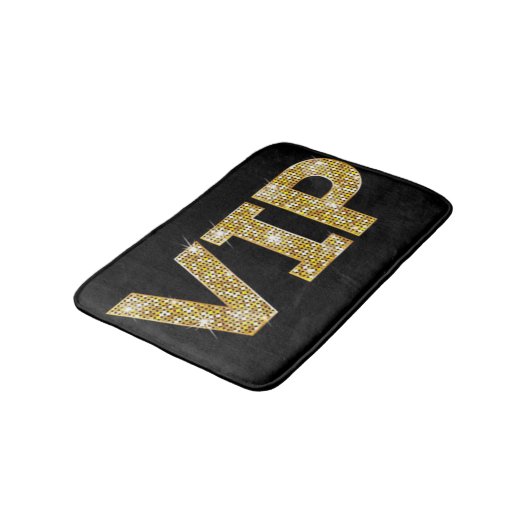 VIP voor zwarte en goudglitter Badmat (Gekanteld)