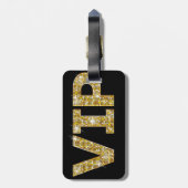 VIP voor zwarte en goudglitter Bagagelabel (Achterkant verticaal)