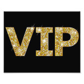VIP voor zwarte en goudglitter Foto Afdruk (Voorkant)