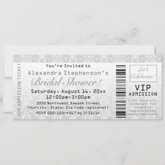 VIP Vrijgezellenfeest Toelating Ticket Uitnodiging (Voorkant)