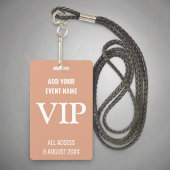 VIP Zeer belangrijk Persoon Backstage Pass Roze Badge
