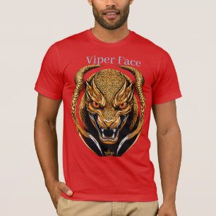 Viper Face Logo – Vooraanzicht Vector op Zwarte Ac T-shirt