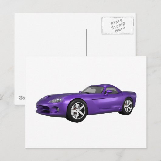 Viper harde bovenspierwagen: Paarse afwerking Briefkaart (Voorkant / Achterkant)