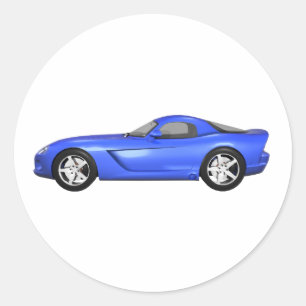 Viper hardste bovenspierwagen: Blauwe afwerking Ronde Sticker