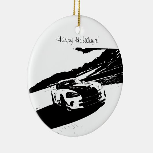 Viper Rolling Shot-kerstversieringen Keramisch Ornament (Rechts)