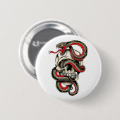 Viper Skull Tattoo ontwerp Ronde Button 5,7 Cm (Voorkant /achterkant)