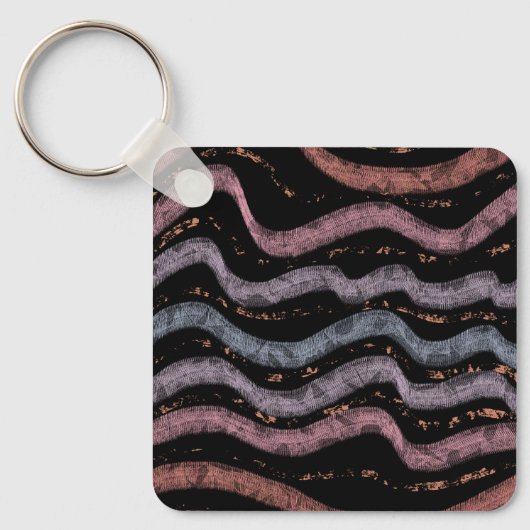 Viper Snake Skin Drawing Pattern Soft Pastel Color Sleutelhanger (Voorkant)