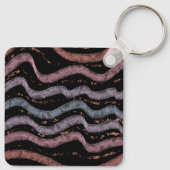 Viper Snake Skin Drawing Pattern Soft Pastel Color Sleutelhanger (Achterkant)