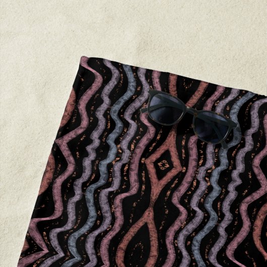 Viper Snake Skin Drawing Pattern Soft Pastel Color Strandlaken (In situ)