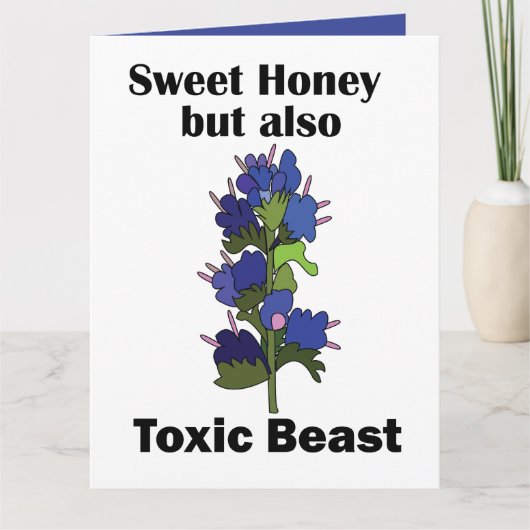 Vipers Bugloss Zoete Honing Giftige Beest Grappig Kaart (Voorkant)