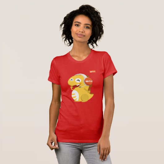VIPKID Headset Dino T-shirt (sinaasappel) (Voorkant volledig)