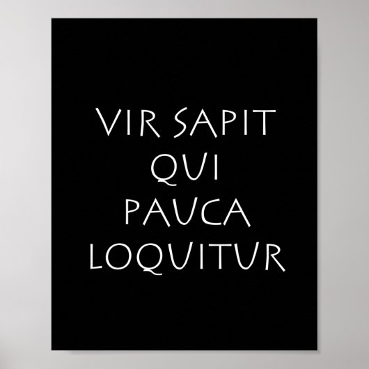 Vir sapit qui pauca loquitur poster (Voorkant)