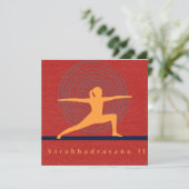 Virabhadrasana II Art Card Feestdagenkaart (Staand voorkant)