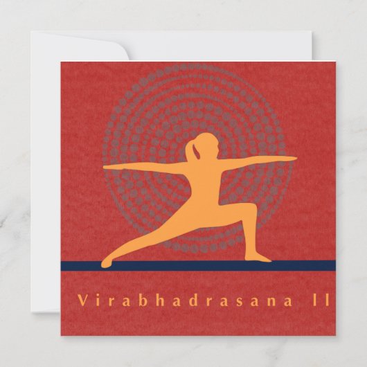 Virabhadrasana II Art Card Feestdagenkaart (Voorkant)