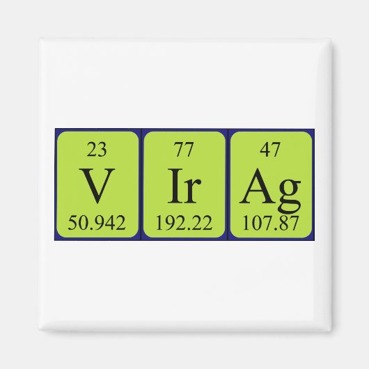Virág periodieke tabelnaam magnet (Voorkant)