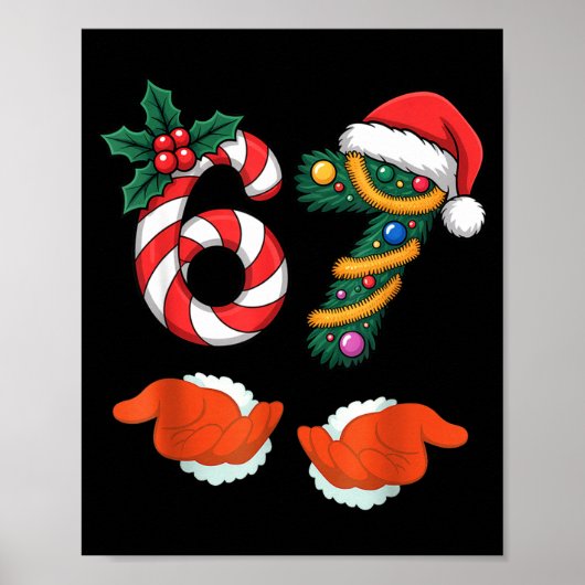 Viral 67 Candy Canes Christmas Tree With Hand Holi Poster (Voorkant)