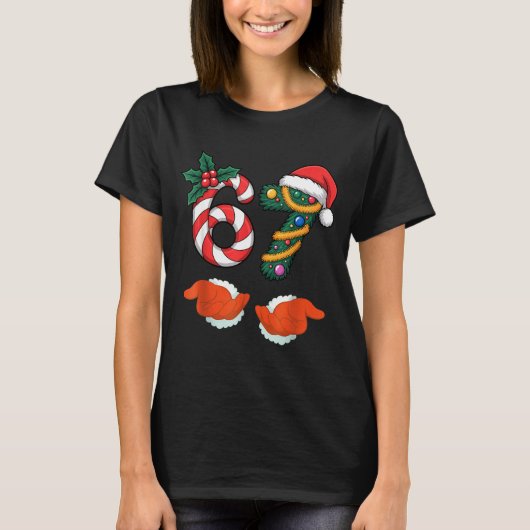 Viral 67 Candy Canes Christmas Tree With Hand Holi T-shirt (Voorkant)