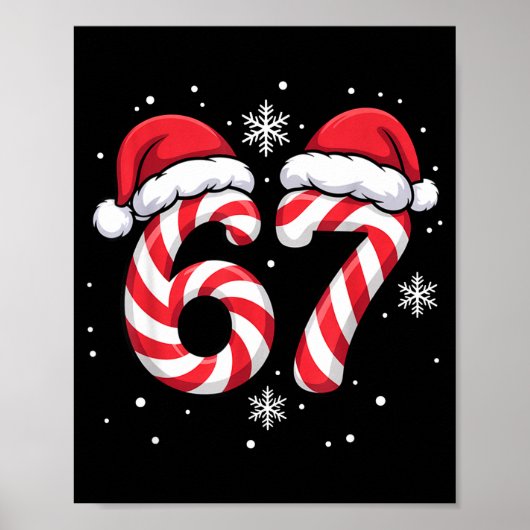 Viral 67 Candy Canes Santa Holiday Kids Humor Funn Poster (Voorkant)