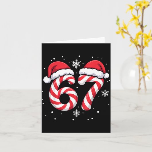 Viral 67 Candy Canes Santa Holiday Kids Humor  Kaart (Gele Bloem)