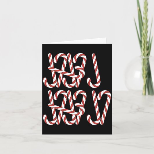 Viral 67 Candy Canes Tally Marks Xmas Holiday Teac Kaart (Voorkant)