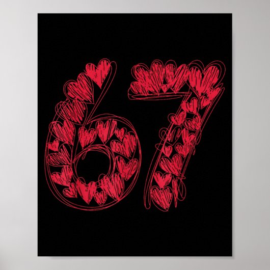 Viral 67 Hand-drawn Hearts Valentine's Day Cute Te Poster (Voorkant)