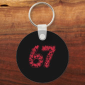 Viral 67 Hand-drawn Hearts Valentine's Day Cute Te Sleutelhanger (Voorkant)
