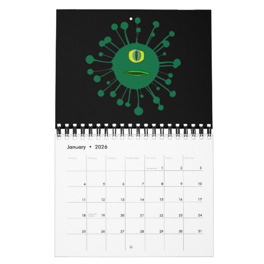 Viral One Eyed Monster Bug Kalender (Jan 2026)