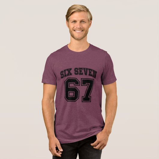Viral Six Seven (67) Meme  Tri-Blend Shirt (Voorkant volledig)