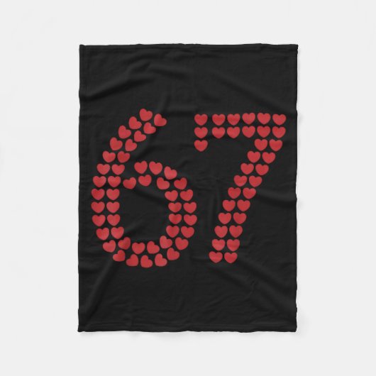 Viral Six Seven Love 67 Hearts Valentine's Day Cli Fleece Deken (Voorkant)