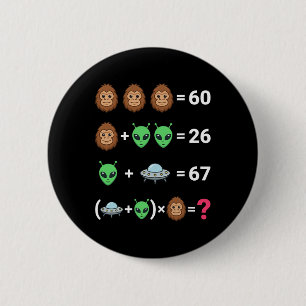 Virale 6 7 Meme Bigfoot Alien Ufo Algebra Vergelij Ronde Button 5,7 Cm