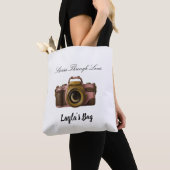 Virale aangepaste naam cameracadeau Strak Minimali Tote Bag (Dichtbij)