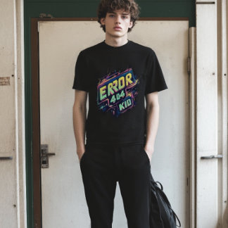 Virale Neon Glitch 404 T-shirt