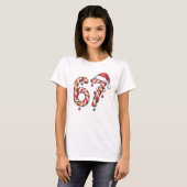 Virale Zes Zeven (6-7) Candy Cane Meme Kerstmis T-shirt (Voorkant volledig)