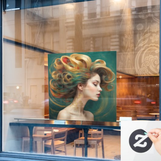 “Virelle” - Weelde in smaragden golven Raamsticker (Cafe Raam)
