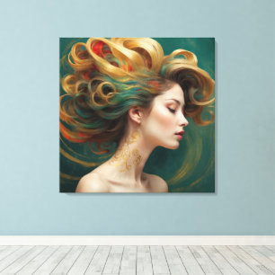 Virelle - weelde in smaragdgroene golven canvas afdruk