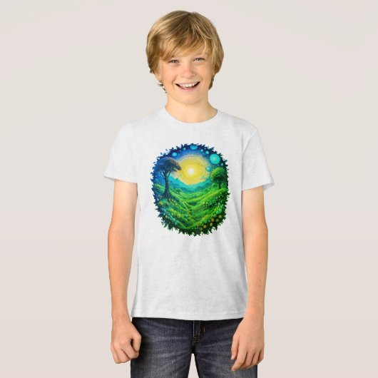 virescente elektrische puls Tri-Blend shirt (Voorkant volledig)