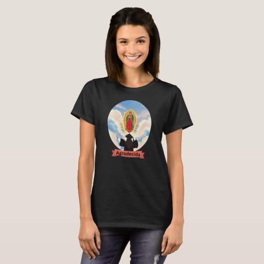 Virgen de Guadalupe Agradecida Afstuderen T-shirt (Voorkant volledig)
