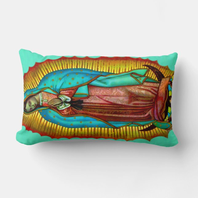 Virgen de Guadalupe Almohada oracion Salve Regina Kussen (Voorkant)