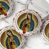 Virgen de Guadalupe begrafenis in liefdevolle heri Ronde Button 5,7 Cm