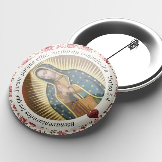 Virgen de Guadalupe begrafenis in liefdevolle heri Ronde Button 5,7 Cm