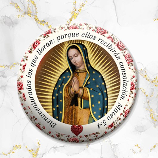 Virgen de Guadalupe begrafenis in liefdevolle heri Ronde Button 5,7 Cm