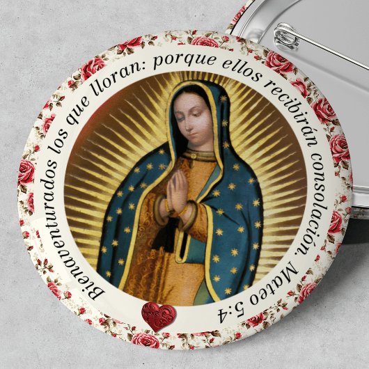 Virgen de Guadalupe begrafenis in liefdevolle heri Ronde Button 5,7 Cm