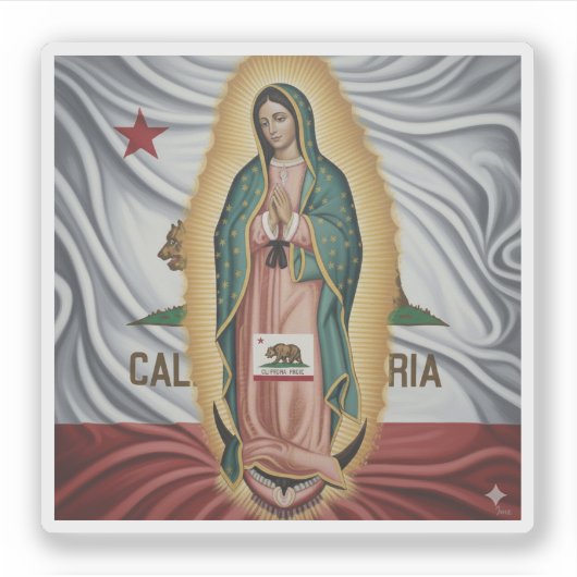 Virgen de Guadalupe - Californië Sticker (Voorkant)