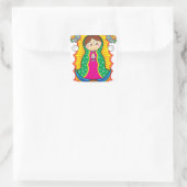 VIRGEN DE GUADALUPE CARICATURA 01 PRO VIERKANTE STICKER (Tas)