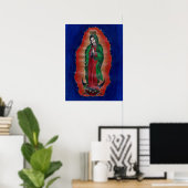 Virgen de Guadalupe Colored Pencil Art Poster (Thuiskantoor)