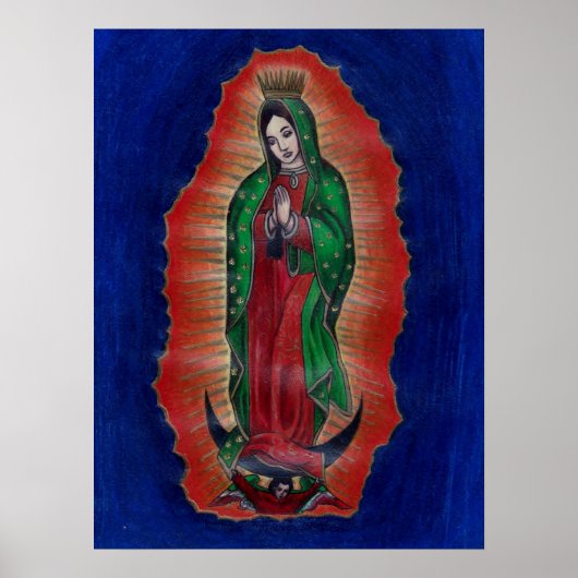 Virgen de Guadalupe Colored Pencil Art Poster (Voorkant)