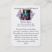 Virgen De Guadalupe Funeral Memorial Card Visitekaartje (Achterkant)