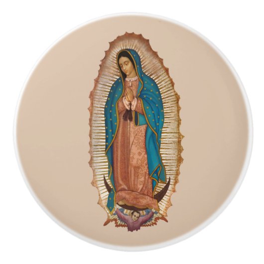 Virgen de Guadalupe Keramische Knop (Voorkant)