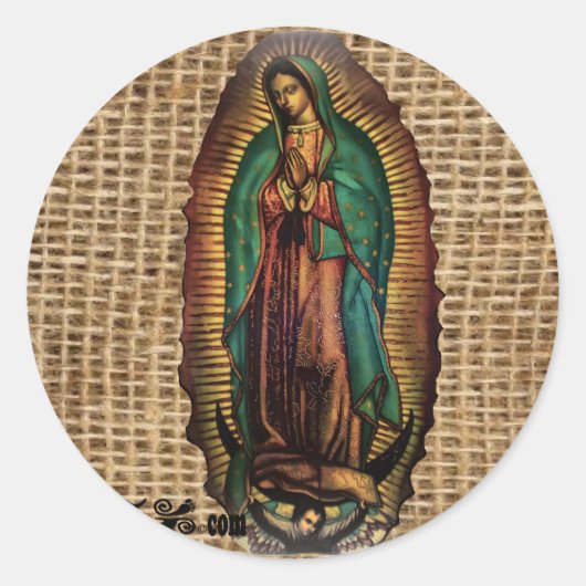 VIRGEN DE GUADALUPE KLEUR  PRODUCTEN RONDE STICKER (Voorkant)